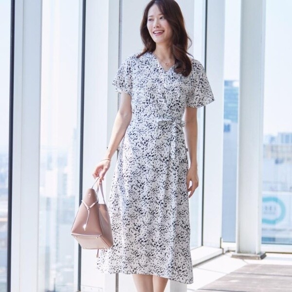【クードシャンス】カシュクール風ワンピース/手洗い可・日本製 手洗い可／日本製】カシュクール風ワンピース | クード シャンス(COUP