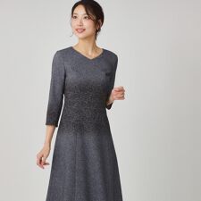 【手洗い可／日本製】レース柄プリントワンピース