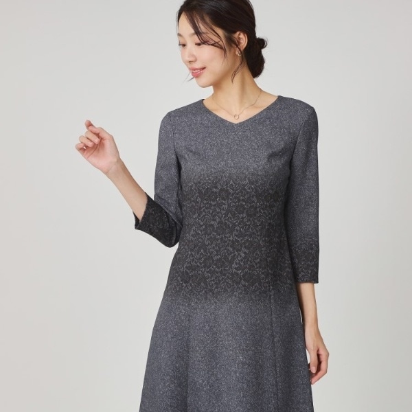 COUP DE CHANCE 洗える 美シルエット 細見えフレアワンピース 洗える／日本製】美シルエット！細見えフレアワンピース | クード