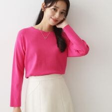 【手洗い可】ハートネックのニットトップス