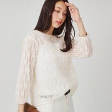 【手洗い可／日本製】フェザーチュールのブラウス