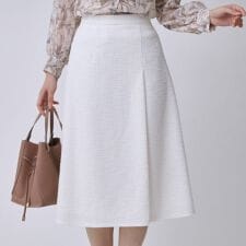【手洗い可／日本製／ジャージ素材／セットアップ可】タック入りフレアースカート