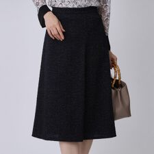 【手洗い可／日本製】タック入りフレアースカート