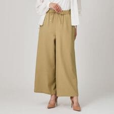 【手洗い可／ウエストゴム】ストレートワイドのイージーパンツ
