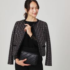 【日本製／セットアップ可】ファンシーツィードのショート丈ジャケット