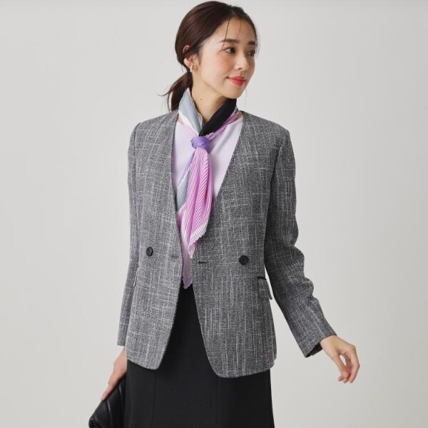 洗える日本製通勤美シルエット】ノーカラージャケット | クード