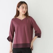 【手洗い可／日本製】異素材ドッキングのカットソー