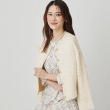 クード シャンス(COUP DE CHANCE)の【手洗い可】ラメフェザーのニットカーディガン