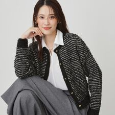 クード シャンス(COUP DE CHANCE)の【手洗い可】ラメフェザーのニットカーディガン