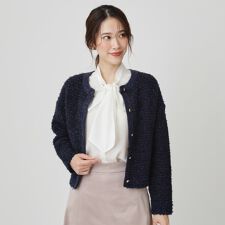 クード シャンス(COUP DE CHANCE)の【手洗い可】ラメフェザーのニットカーディガン