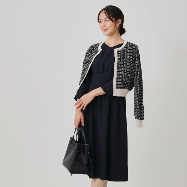 日本製／ラメ混】ジャージ素材タイトシルエットワンピース | クード