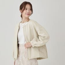 【軽羽織】中綿キルティングブルゾン