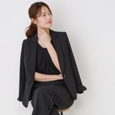 【手洗い可／日本製／伸縮性／スーツ可】テーラードジャケット