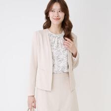 【手洗い可／日本製／伸縮性／スーツ可】カラーレスジャケット