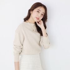 【手洗い可】ラメ混ニットトップス