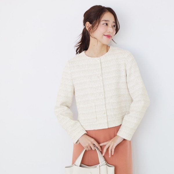 【ONOFF着回し】カラーツイードジャケット