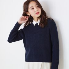 【手洗い可／日本製】ミドルゲージ軽やかニットトップス