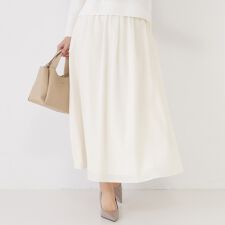 【手洗い可／ウエストゴム】エアリーなフレアースカート