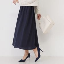 【手洗い可／ウエストゴム】エアリーなフレアースカート
