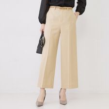 【手洗い可／日本製／裏地無し／清涼感／セットアップ可】セミワイドパンツ