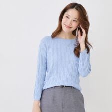 【手洗い可通勤】幾何柄編みニット