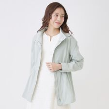 【手洗い可／裏無し／ウエスト調整可】スタンド衿ブルゾン