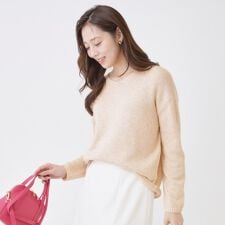 【手洗い可／ラメ混】浅Vネックニットトップス