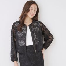 【手洗い可／日本製／裏無し／セットアップ可】オパール加工ブルゾン