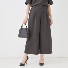 【手洗い可／日本製／セットアップ可】ワイドパンツ