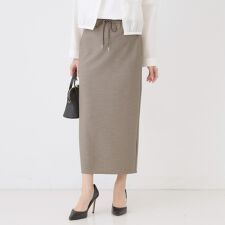 【手洗い可／日本製】ジャージ素材ナローロングスカート