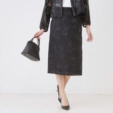 【手洗い可／日本製／セットアップ可】オパール加工タイトスカート