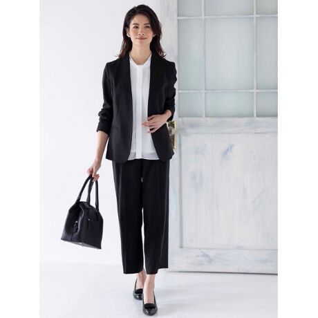 フォーマル入卒ママスーツ洗える ツイルワイドクロップドパンツ リフレクト Reflect ファッション通販 マルイウェブチャネル