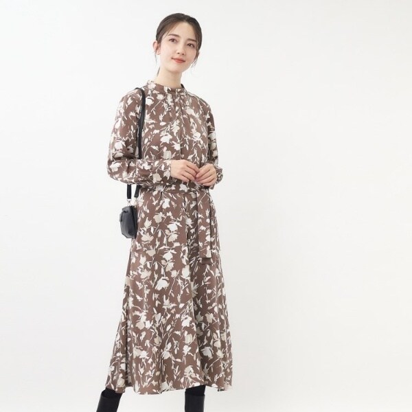 2024 洗える 美品 リフレクト マキシ シャドーフラワーワンピース L 2024 洗える 美品 リフレクト マキシ シャドーフラワーワンピース L