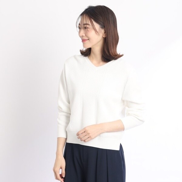 【雑誌掲載】 Reflect リフレクト シアーVネック アンサンブル ニット 雑誌掲載】 Reflect リフレクト シアーVネック アンサンブル ニット