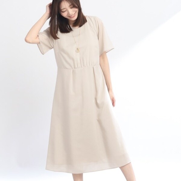 SALE／マシンウォッシュ可】涼しげラグランスリーブワンピース
