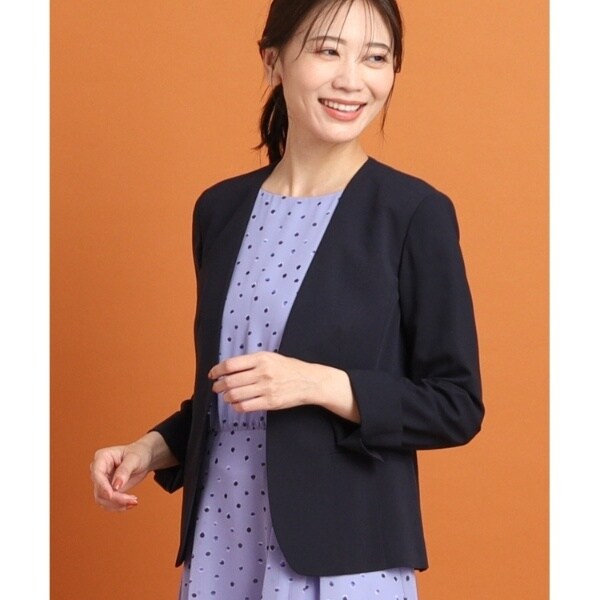 【未使用品】 リフレクト　夏用　Reflect ノーカラージャケット 13号 SALE／夏に快適！／接触冷感／洗える／セットアップ可能】ノーカラー