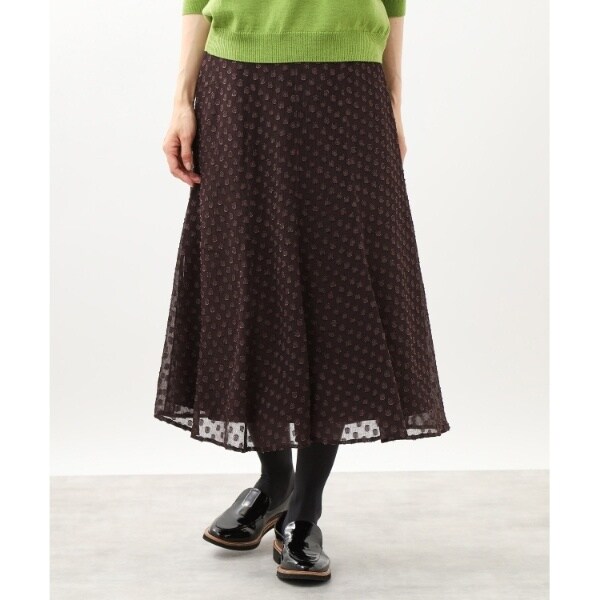 【手洗い可】シアードットフレアスカート