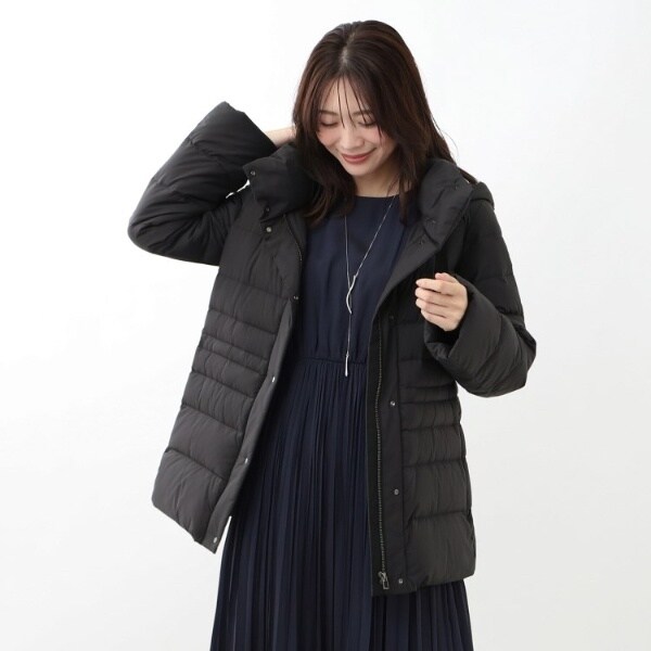 【美品】リフレクト 2way ダウンコート ブラック　11 L相当 SALE／定番人気／洗えるダウンフィルパワー800フード取り外し可