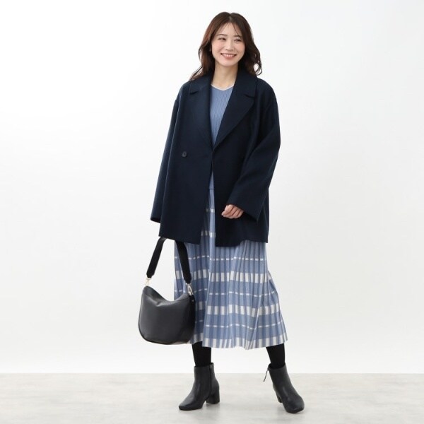 WEB限定カラーあり】ウール混メルトンライクピーコート | リフレクト