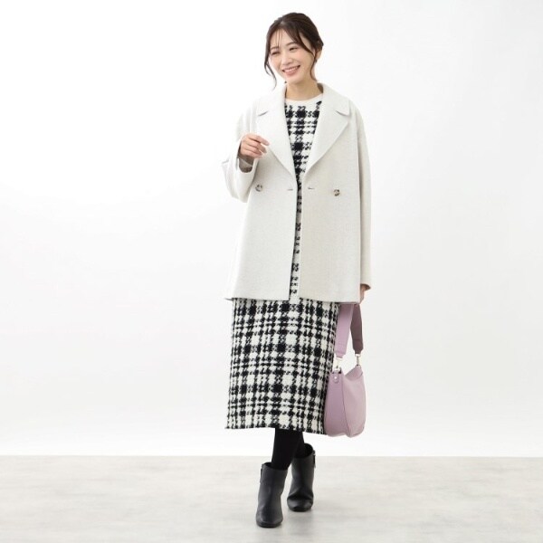 WEB限定カラーあり】ウール混メルトンライクピーコート | リフレクト