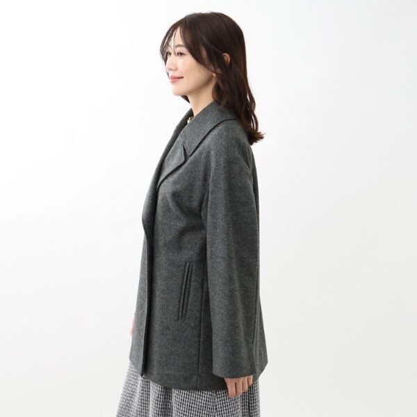 WEB限定カラーあり】ウール混メルトンライクピーコート | リフレクト