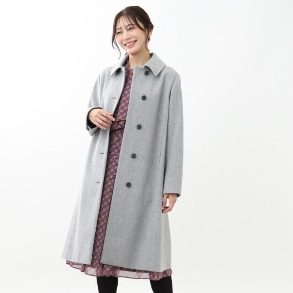 定番人気】ステンカラーロングウール混コート | リフレクト(Reflect