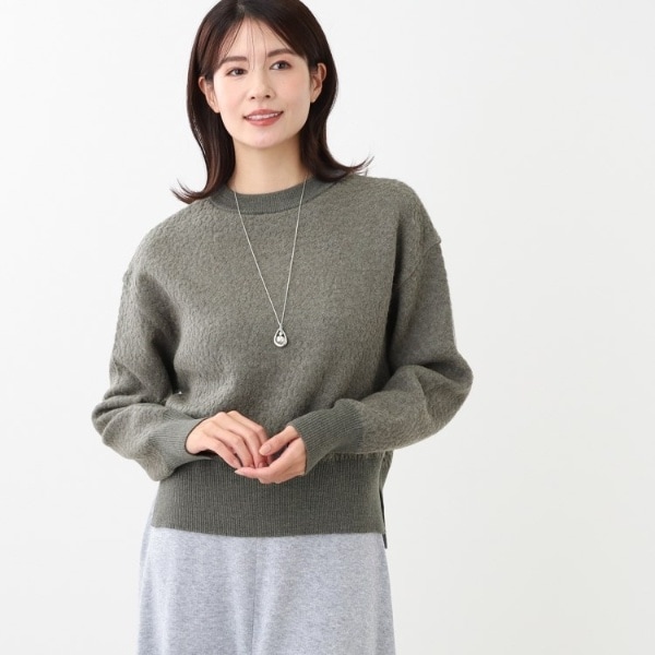 春SALE！【洗える／コットン混】ふくれジャカードニット 春SALE！【洗える／コットン混】ふくれジャカードニット（ニット