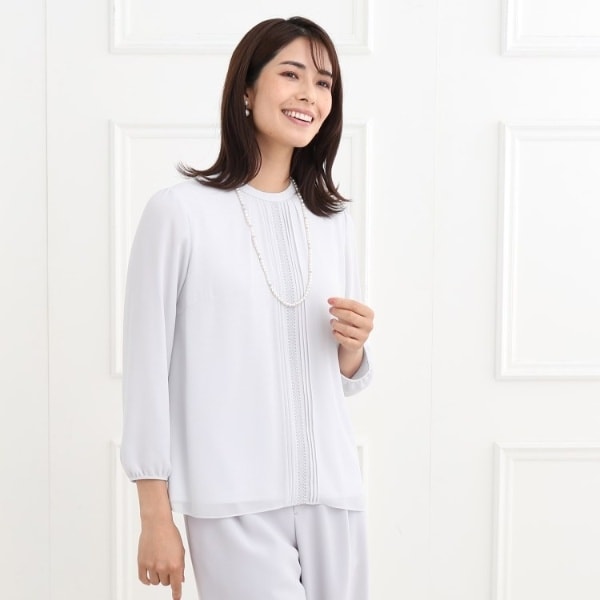 ブラウス シャツ 「夏SALE／マシンウォッシュ可」フロントレースブラウス レディース Reflect ブラウス シャツ 「夏SALE／マシンウォッシュ可