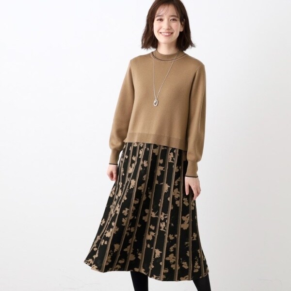 春SALE／WEB限定カラーあり／手洗い可】バイカラードッキングニット