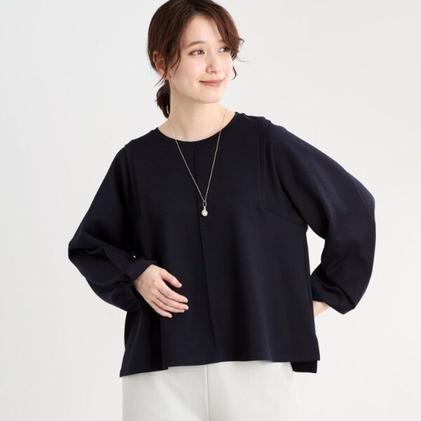 レイヤードスタイルのインナーに◎】タートル×ラグランスリーブプル