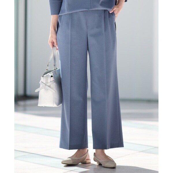【マシンウォッシュ可／セットアップ可能】ストレートシルエットパンツ