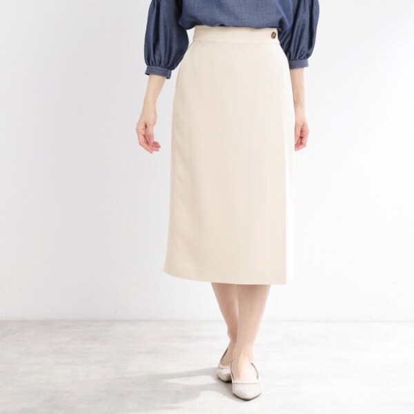 【UVカット／洗える／セットアップ可】ラップ風ナロースカート