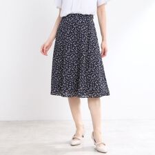 【マシンウォッシュ可／セットアップ可】Aラインプリントスカート