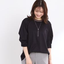 【夏SALE／接触冷感／洗える】六分袖ジャージプルオーバー